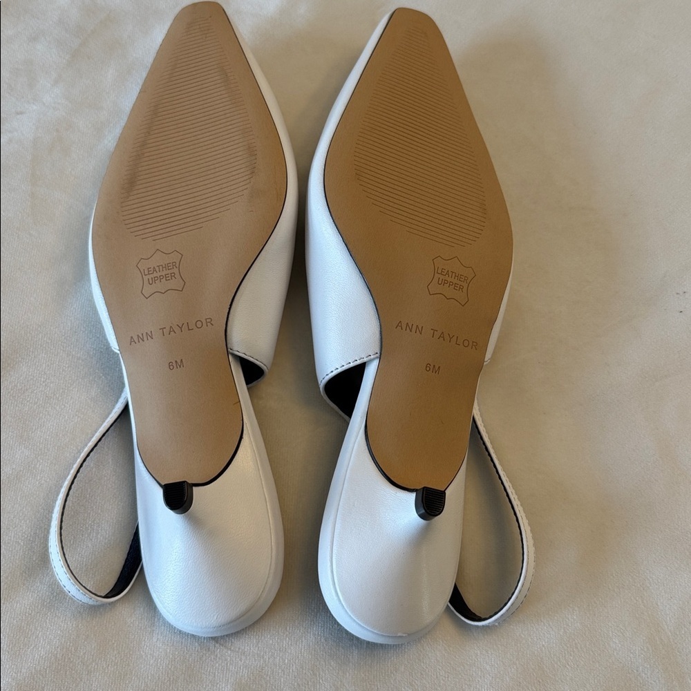 Like new! Ann Taylor White Slingback Kitten Heels, sz 6 - Picture 6 of 6